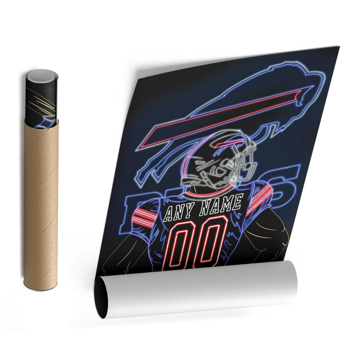 Buffalo Bills Personalized Jersey Canvas | Neon Wall Art - CanvasNeon