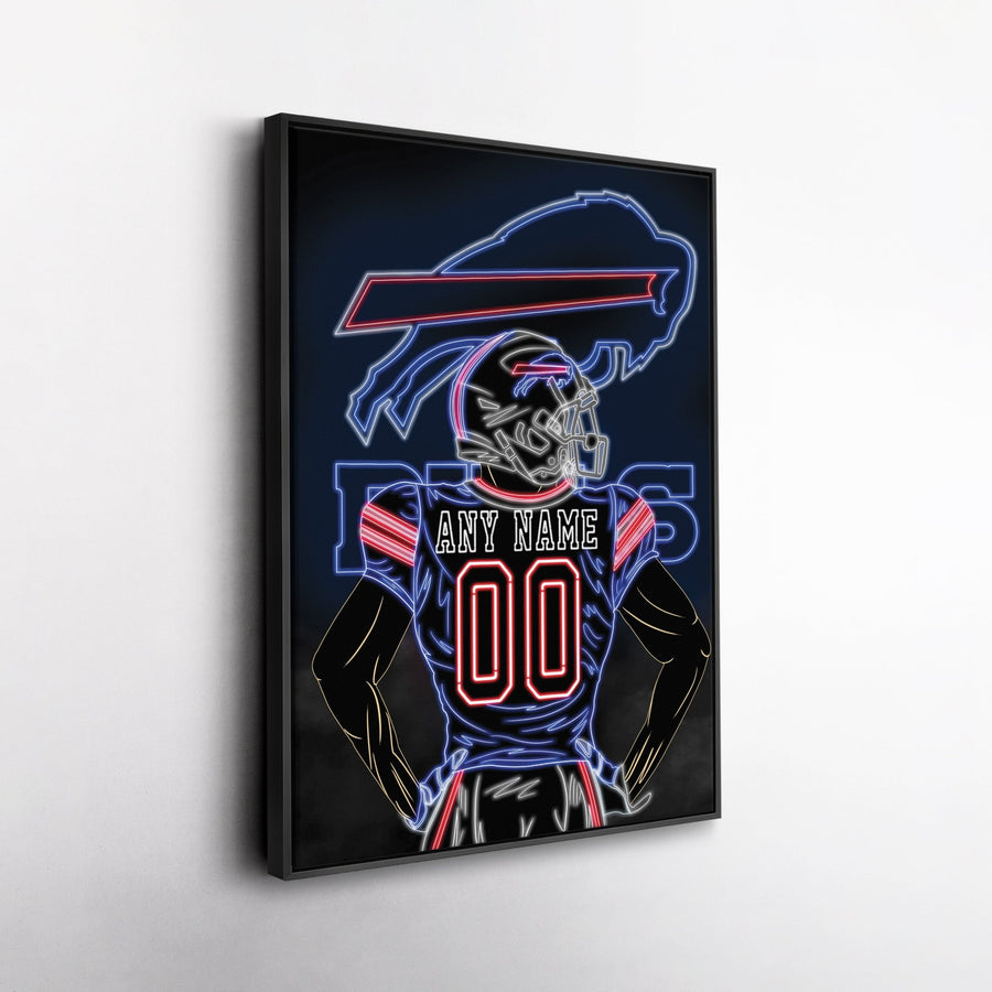 Buffalo Bills Personalized Jersey Canvas | Neon Wall Art - CanvasNeon