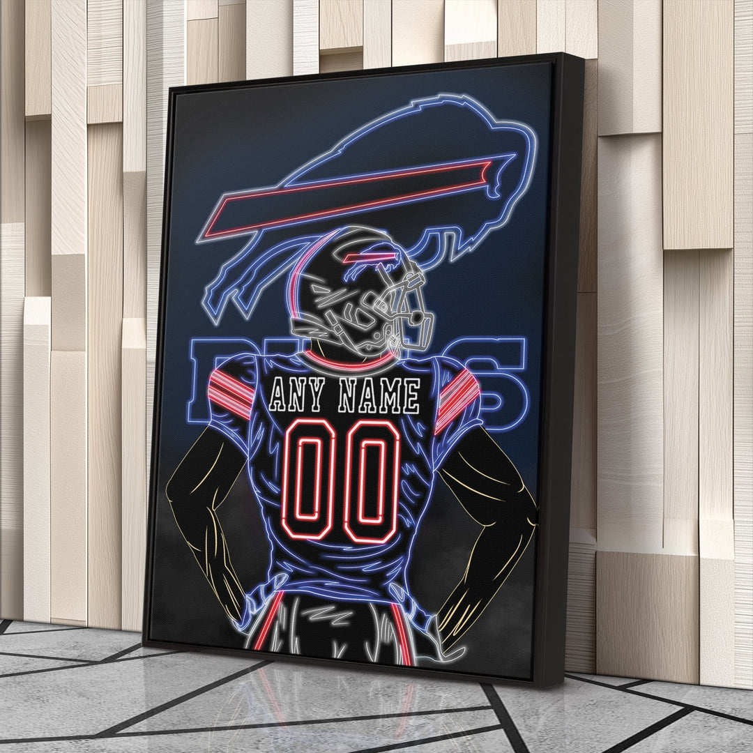 Buffalo Bills Personalized Jersey Canvas | Neon Wall Art - CanvasNeon