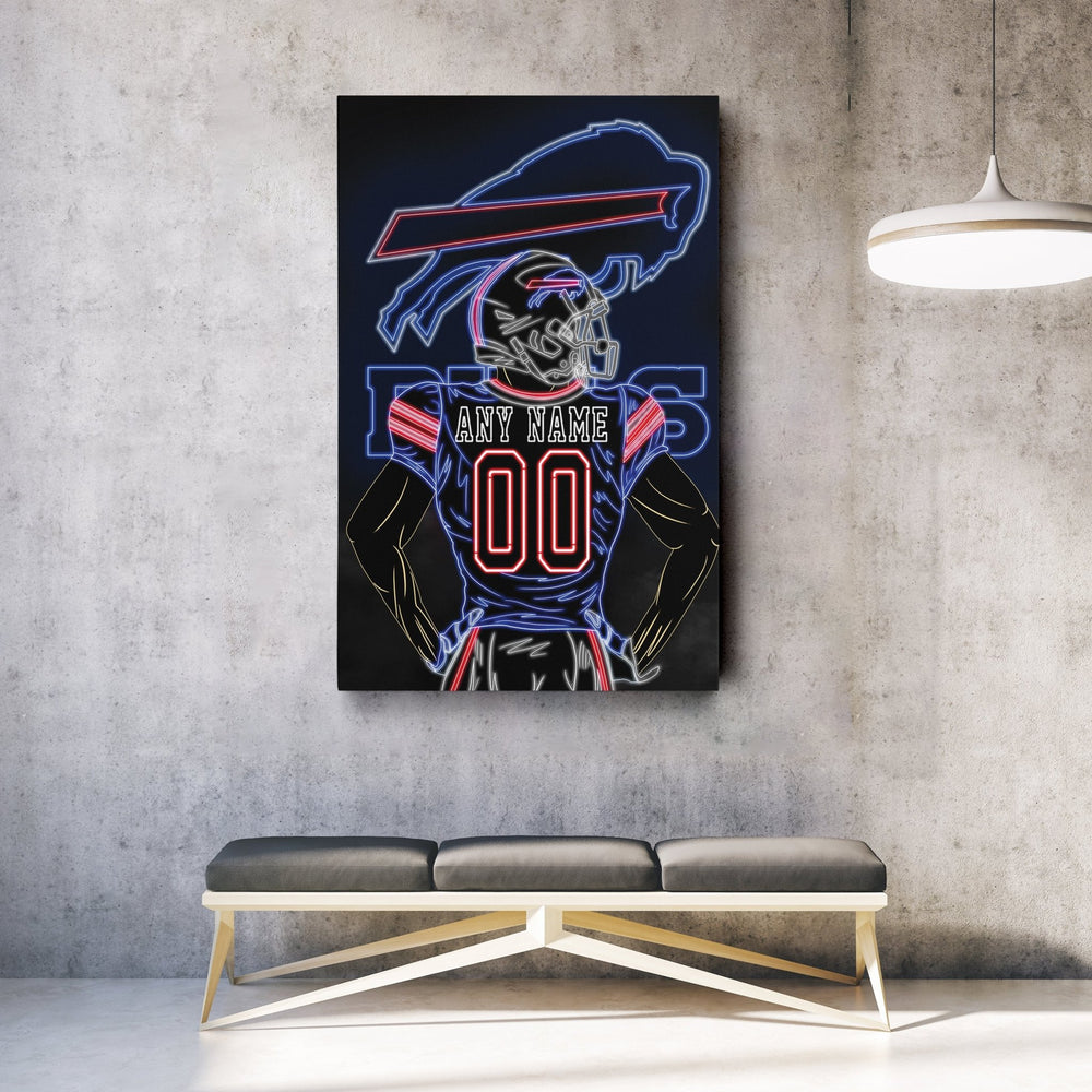 Buffalo Bills Personalized Jersey Canvas | Neon Wall Art - CanvasNeon
