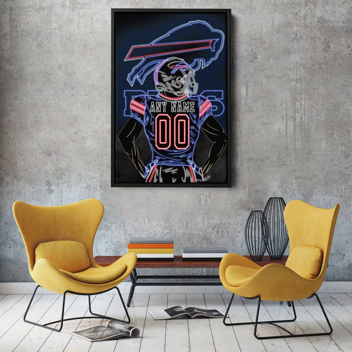 Buffalo Bills Personalized Jersey Canvas | Neon Wall Art - CanvasNeon