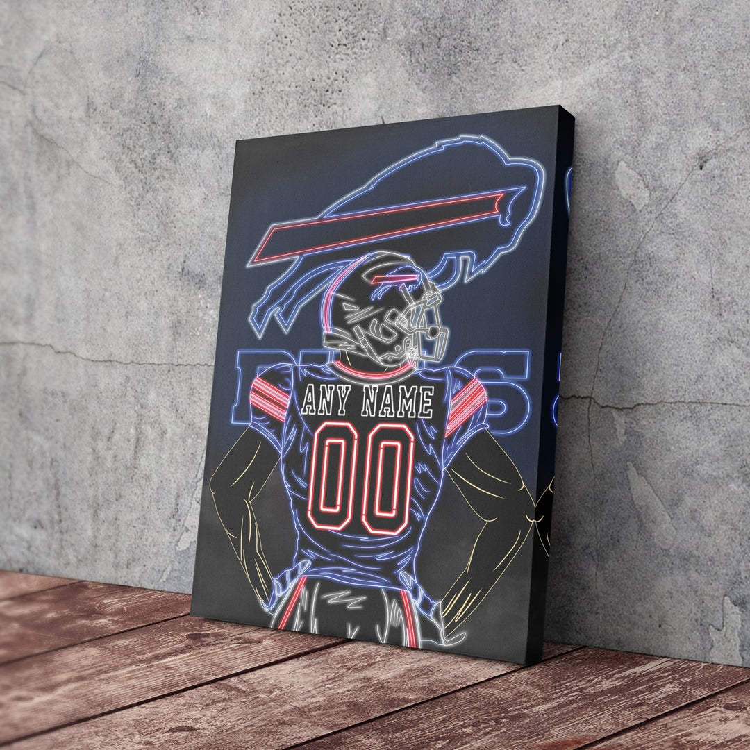 Buffalo Bills Personalized Jersey Canvas | Neon Wall Art - CanvasNeon