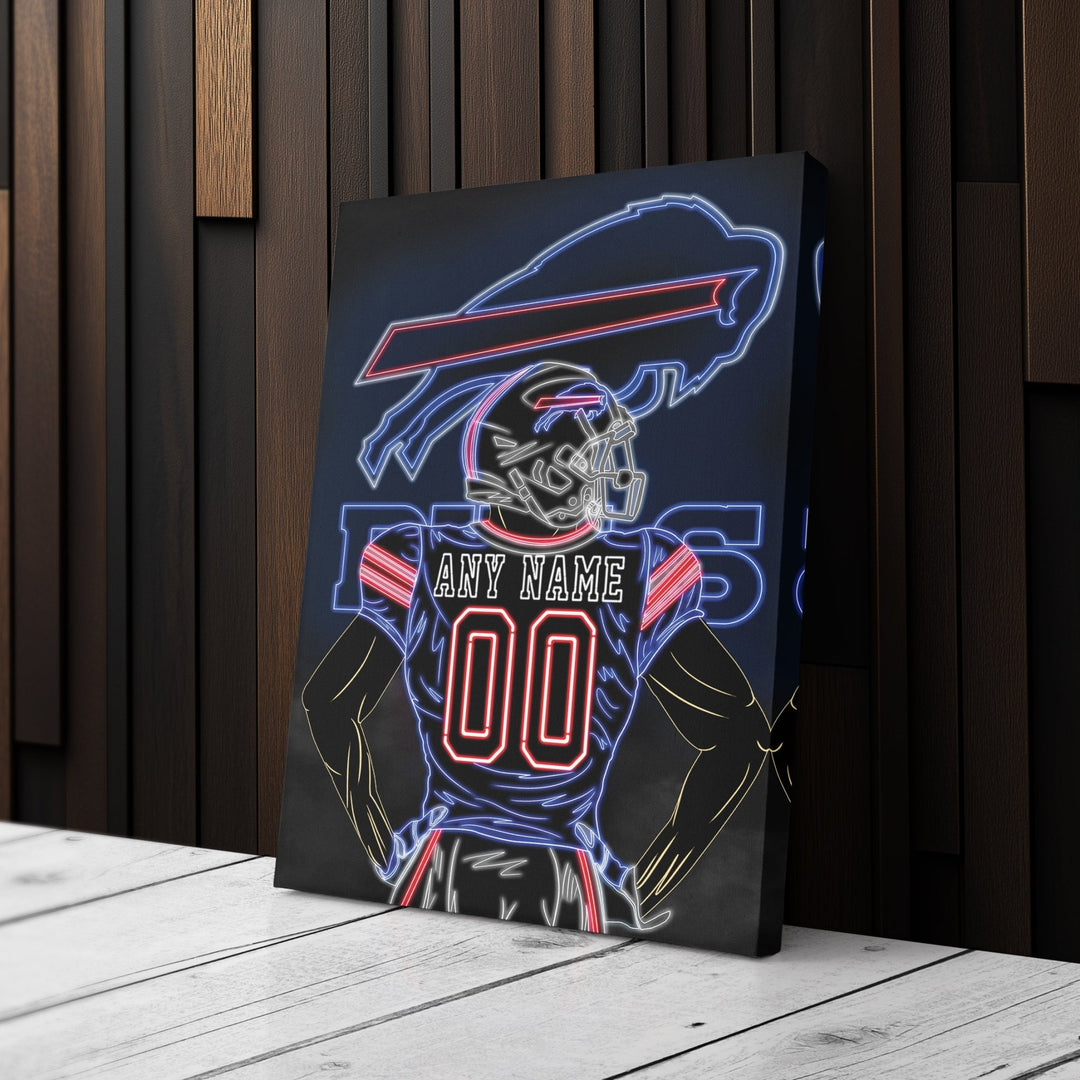Buffalo Bills Personalized Jersey Canvas | Neon Wall Art - CanvasNeon