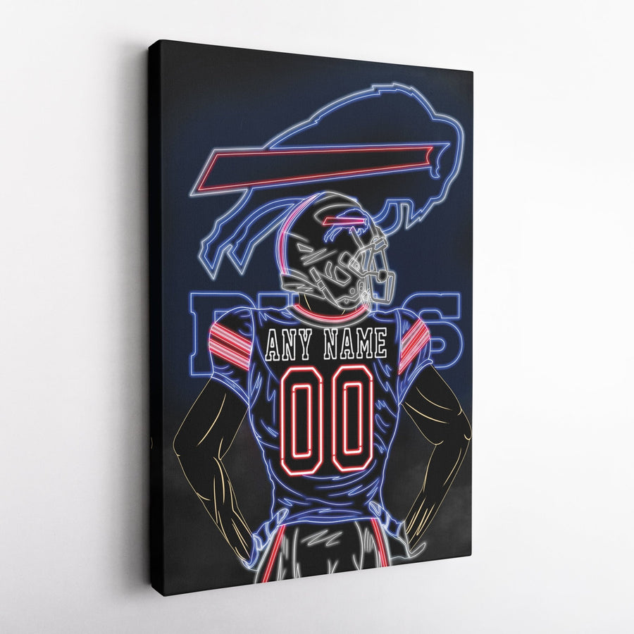 Buffalo Bills Personalized Jersey Canvas | Neon Wall Art - CanvasNeon