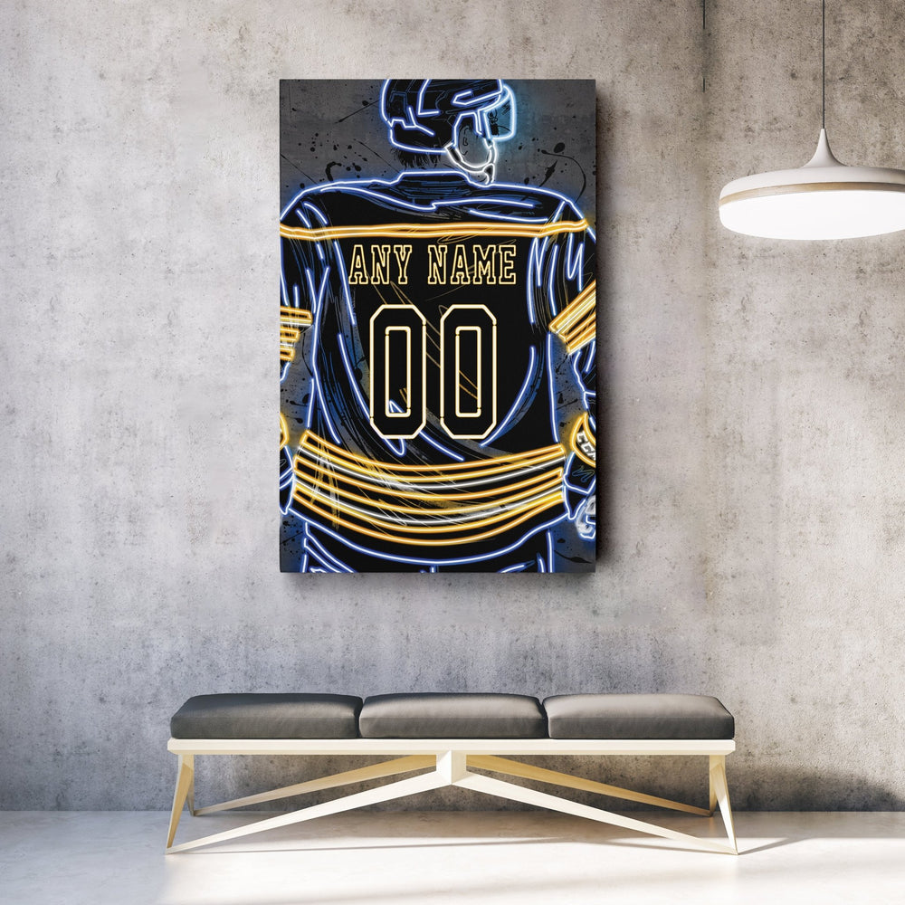 Buffalo Sabres Custom Jersey Canvas | Neon Wall Art - CanvasNeon