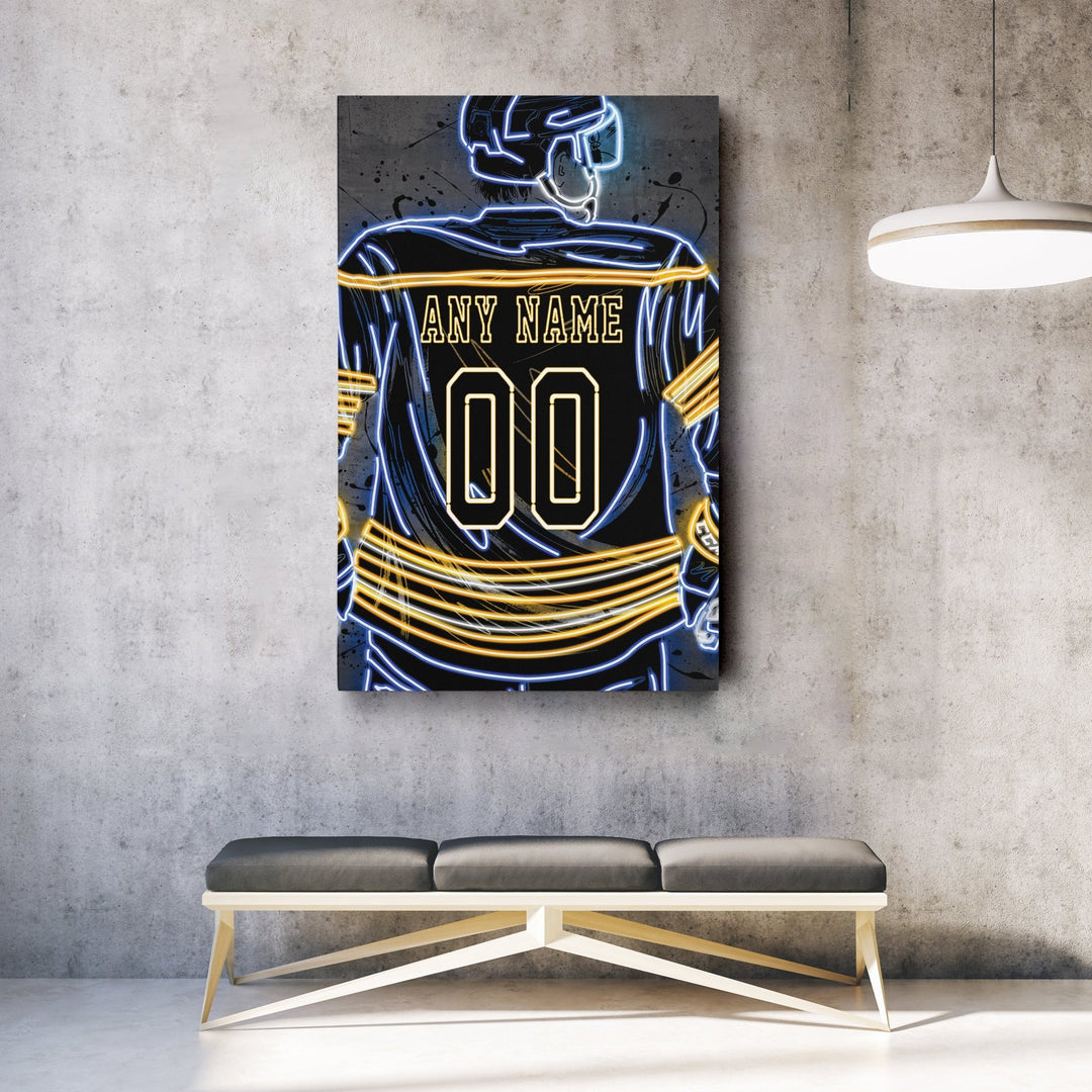 Buffalo Sabres Custom Jersey Canvas | Neon Wall Art - CanvasNeon