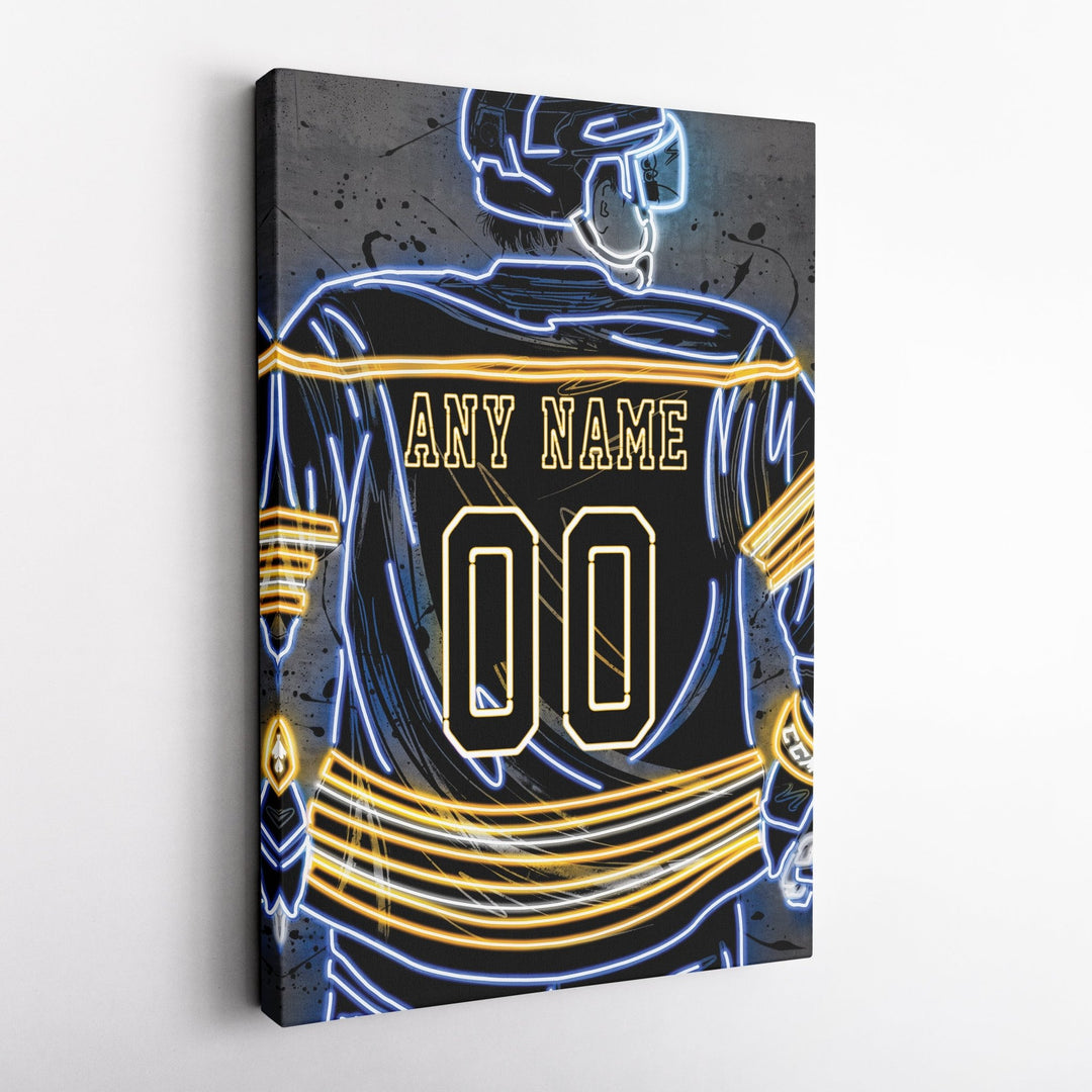 Buffalo Sabres Custom Jersey Canvas | Neon Wall Art - CanvasNeon