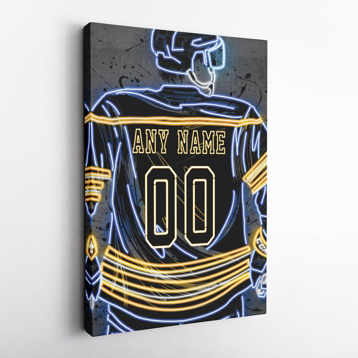 Buffalo Sabres Custom Jersey Canvas | Neon Wall Art - CanvasNeon