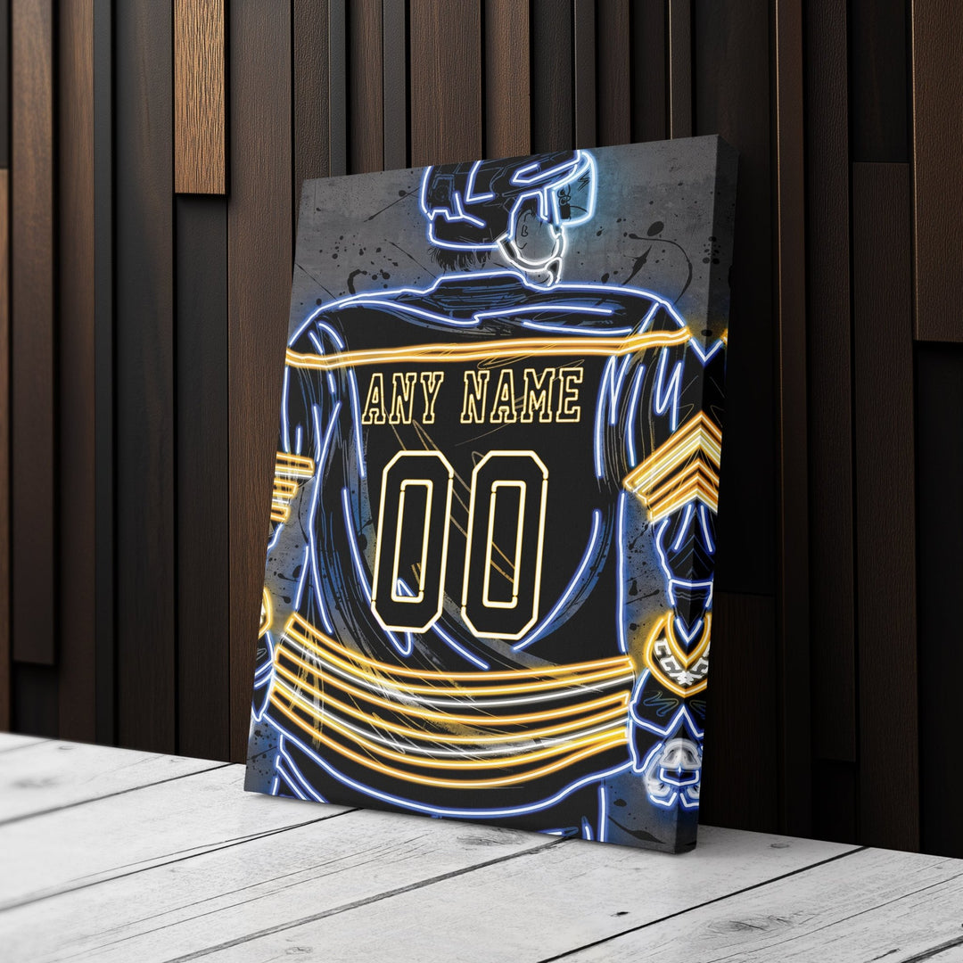 Buffalo Sabres Custom Jersey Canvas | Neon Wall Art - CanvasNeon