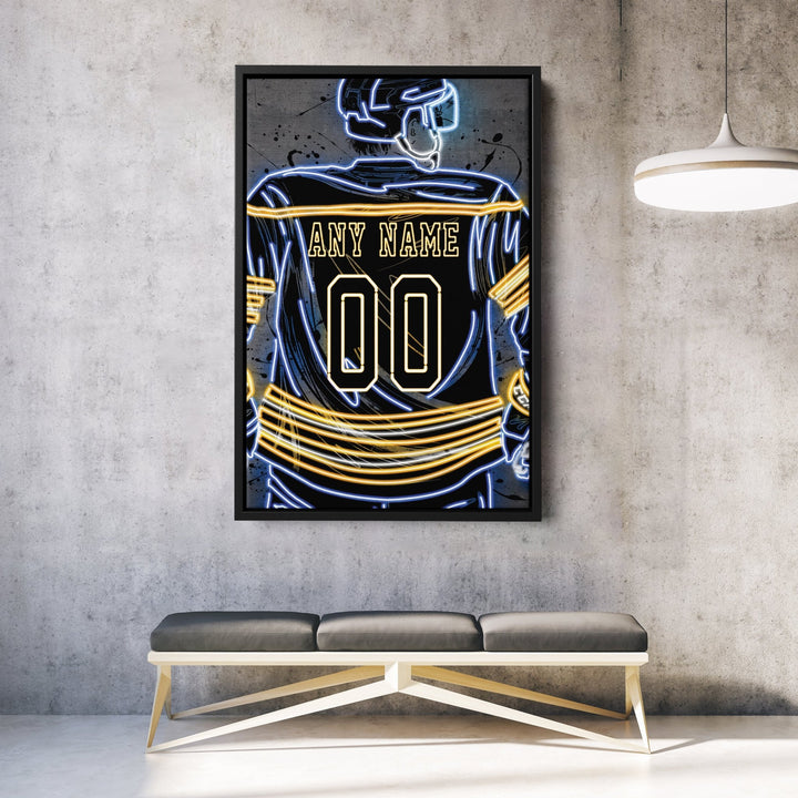 Buffalo Sabres Custom Jersey Canvas | Neon Wall Art - CanvasNeon