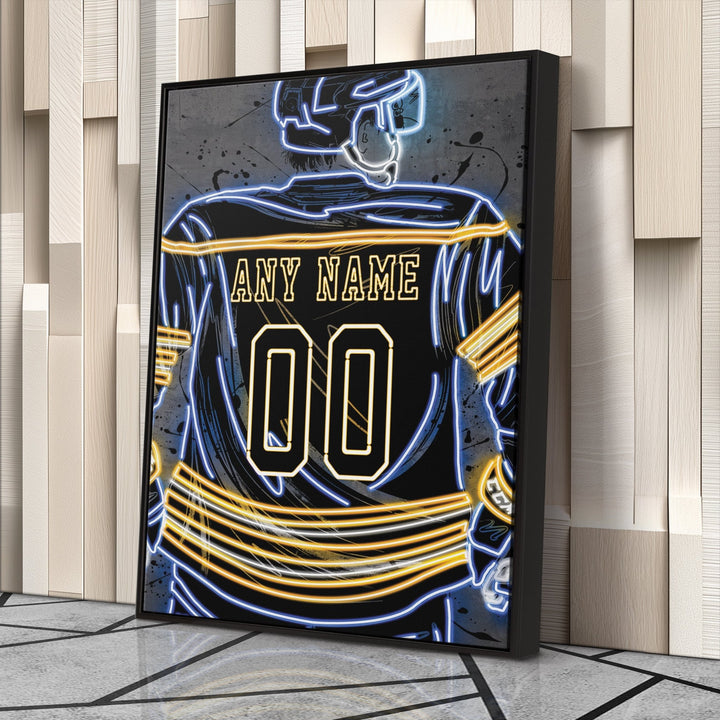 Buffalo Sabres Custom Jersey Canvas | Neon Wall Art - CanvasNeon