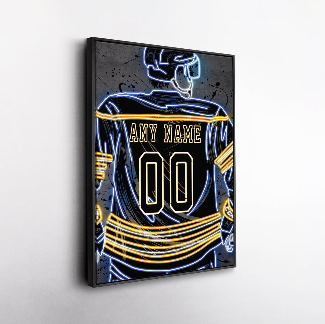 Buffalo Sabres Custom Jersey Canvas | Neon Wall Art - CanvasNeon