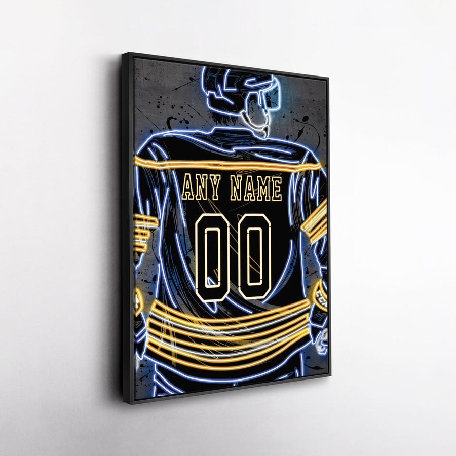 Buffalo Sabres Custom Jersey Canvas | Neon Wall Art - CanvasNeon