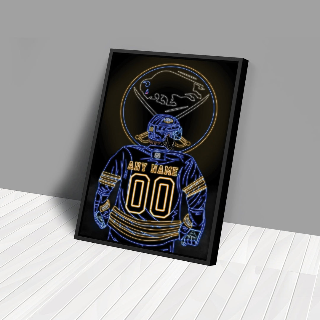 Buffalo Sabres Personalized Jersey Canvas | Neon Wall Art - CanvasNeon