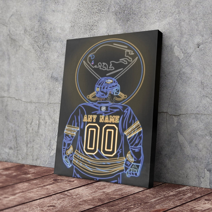 Buffalo Sabres Personalized Jersey Canvas | Neon Wall Art - CanvasNeon