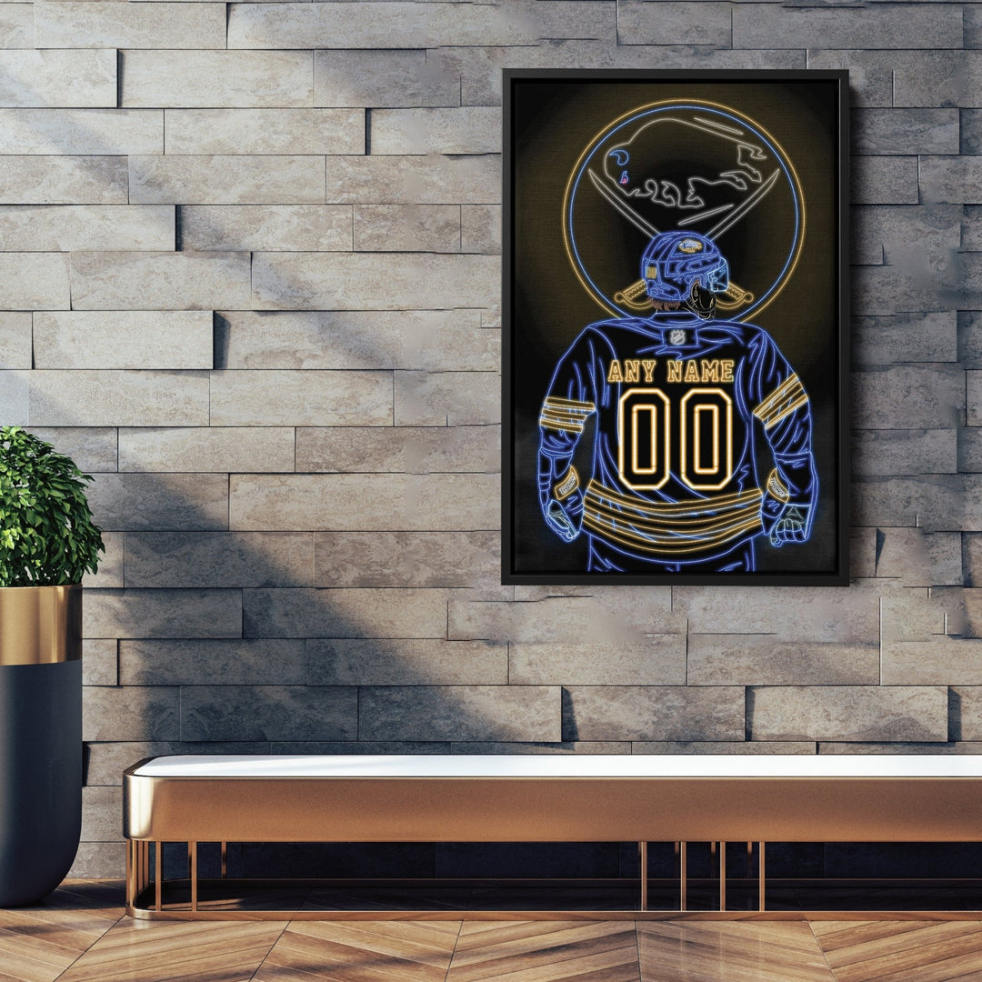 Buffalo Sabres Personalized Jersey Canvas | Neon Wall Art - CanvasNeon