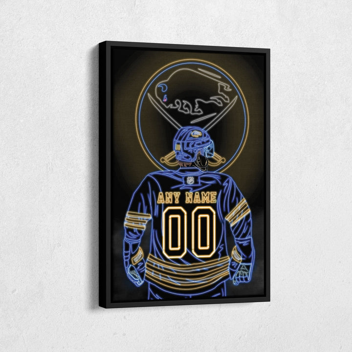 Buffalo Sabres Personalized Jersey Canvas | Neon Wall Art - CanvasNeon