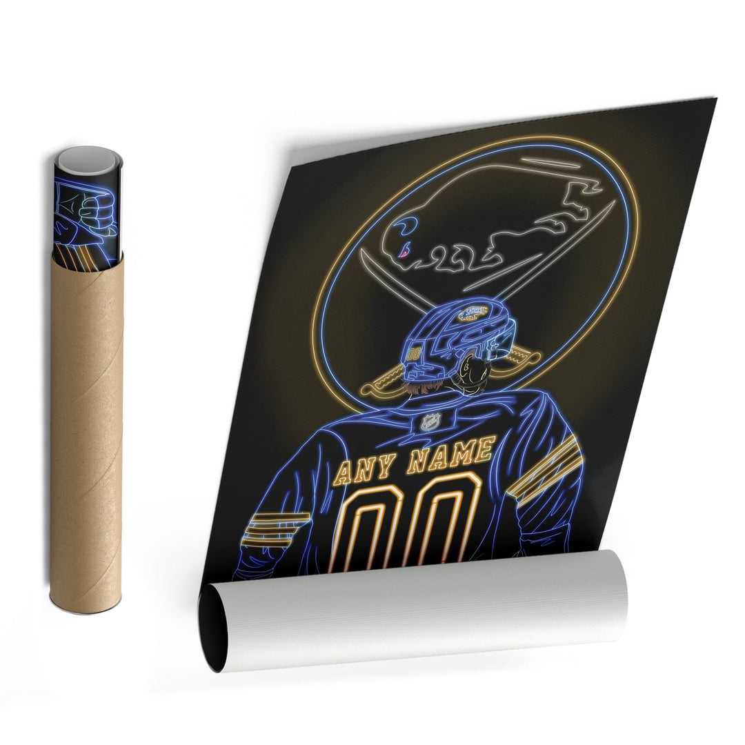 Buffalo Sabres Personalized Jersey Canvas | Neon Wall Art - CanvasNeon