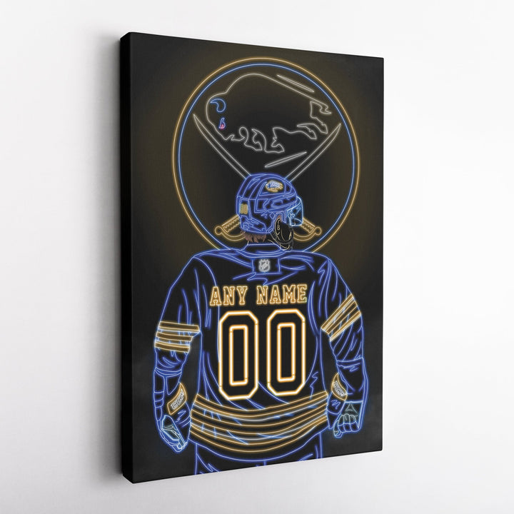 Buffalo Sabres Personalized Jersey Canvas | Neon Wall Art - CanvasNeon