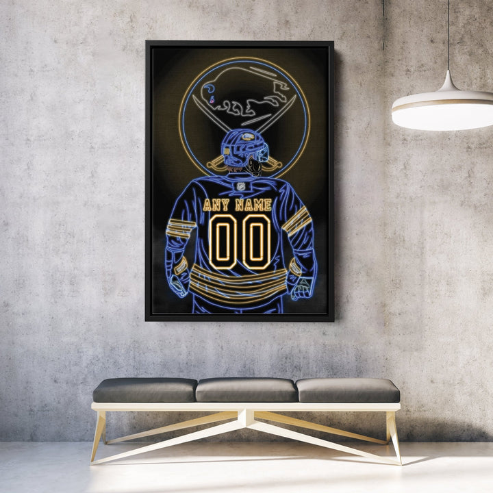 Buffalo Sabres Personalized Jersey Canvas | Neon Wall Art - CanvasNeon