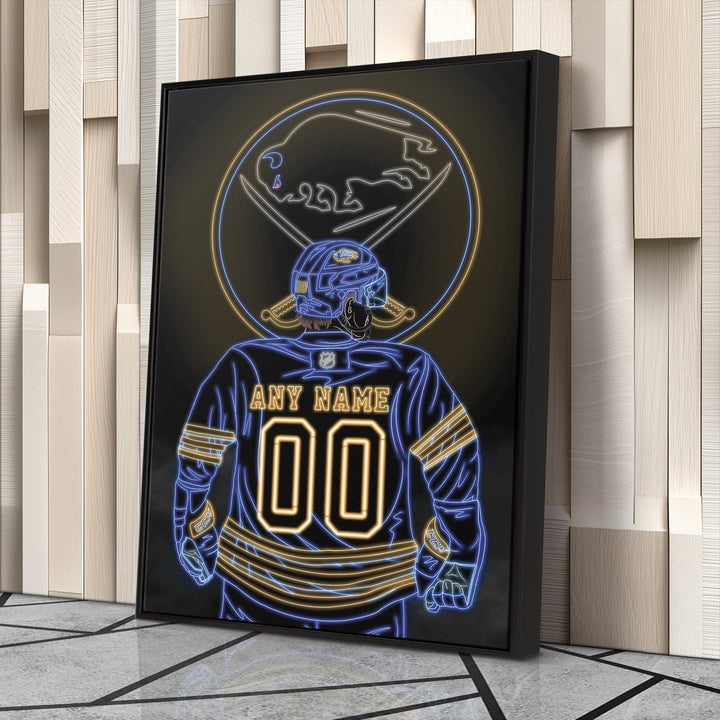 Buffalo Sabres Personalized Jersey Canvas | Neon Wall Art - CanvasNeon