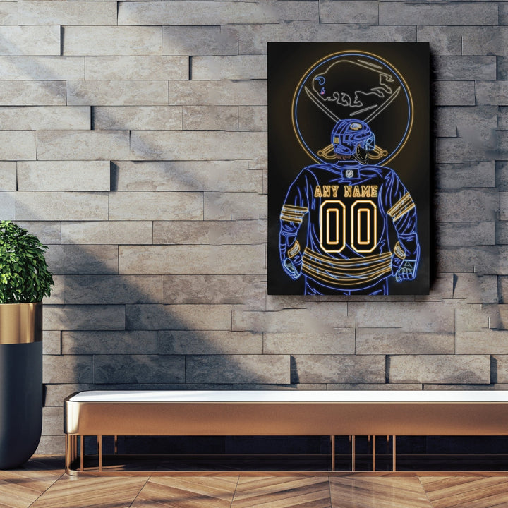 Buffalo Sabres Personalized Jersey Canvas | Neon Wall Art - CanvasNeon