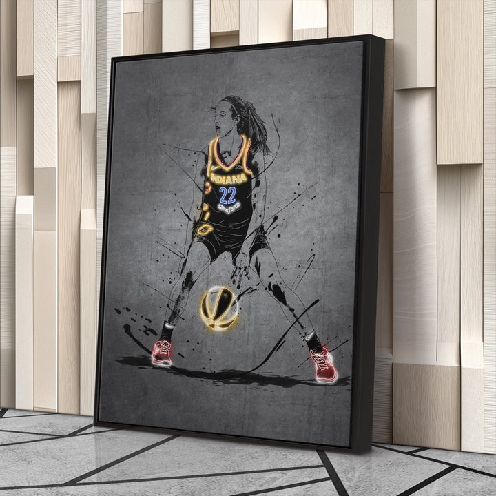 Caitlin Clark Neon Canvas Art | Modern Wall Decor for Fever Fans - CanvasNeon