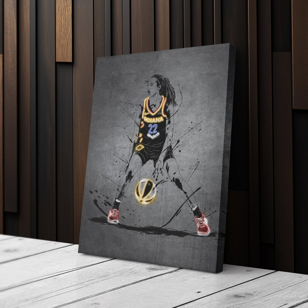 Caitlin Clark Neon Canvas Art | Modern Wall Decor for Fever Fans - CanvasNeon