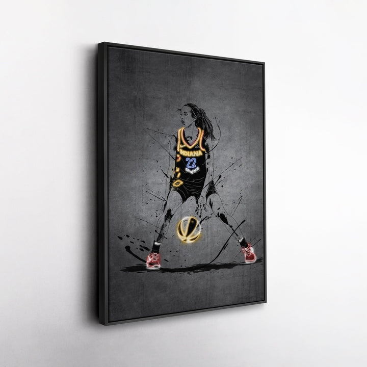 Caitlin Clark Neon Canvas Art | Modern Wall Decor for Fever Fans - CanvasNeon