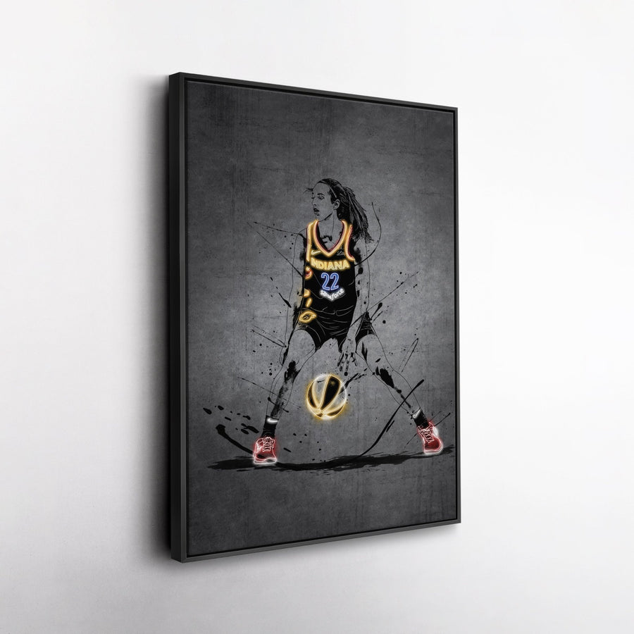 Caitlin Clark Neon Canvas Art | Modern Wall Decor for Fever Fans - CanvasNeon