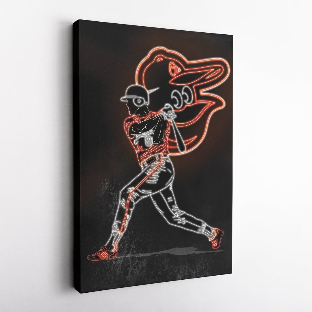 Cal Ripken Jr. Neon Canvas Art | Orioles Wall Decor - CanvasNeon