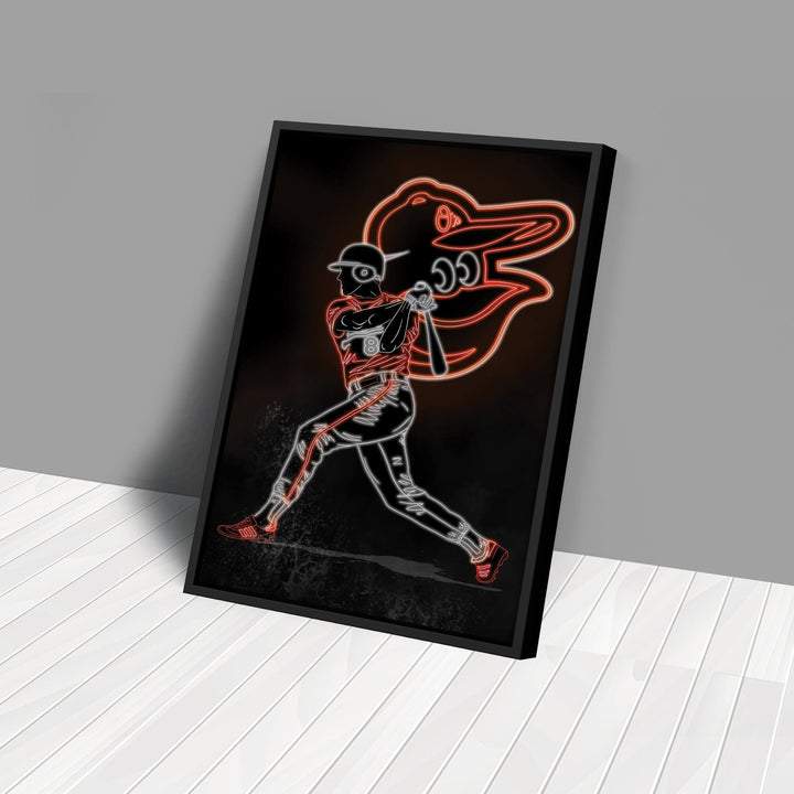 Cal Ripken Jr. Neon Canvas Art | Orioles Wall Decor - CanvasNeon