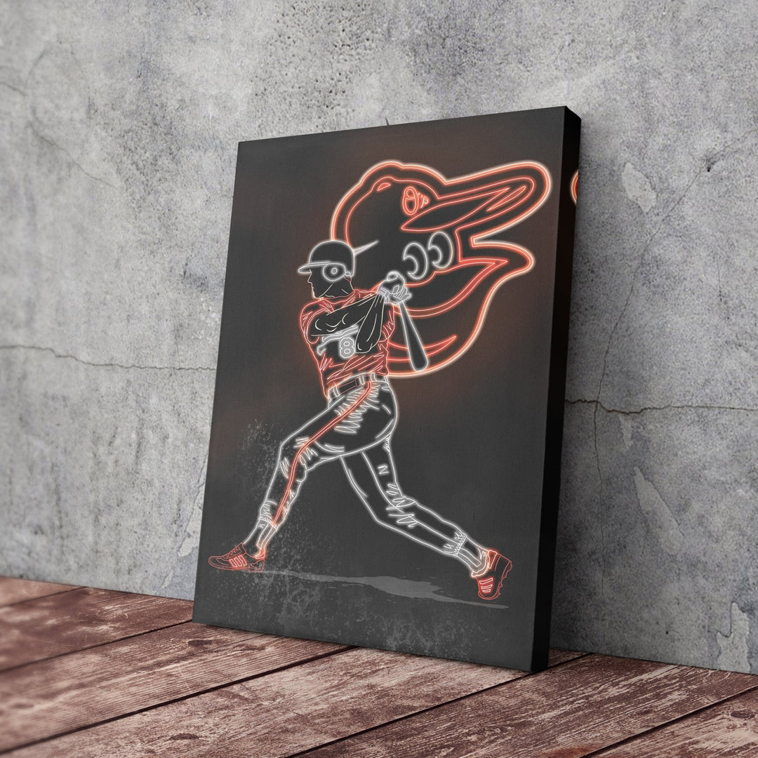 Cal Ripken Jr. Neon Canvas Art | Orioles Wall Decor - CanvasNeon