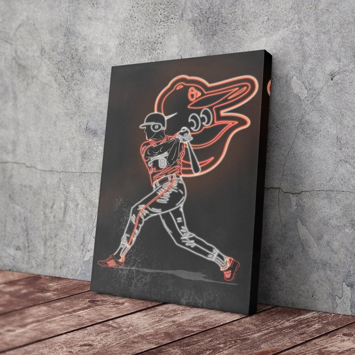 Cal Ripken Jr. Neon Canvas Art | Orioles Wall Decor - CanvasNeon