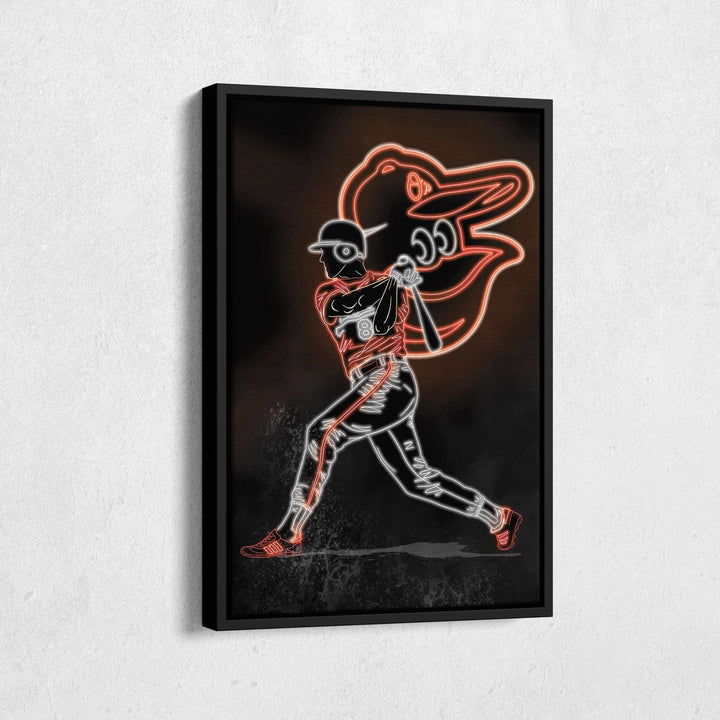 Cal Ripken Jr. Neon Canvas Art | Orioles Wall Decor - CanvasNeon