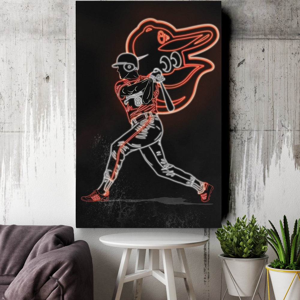 Cal Ripken Jr. Neon Canvas Art | Orioles Wall Decor - CanvasNeon