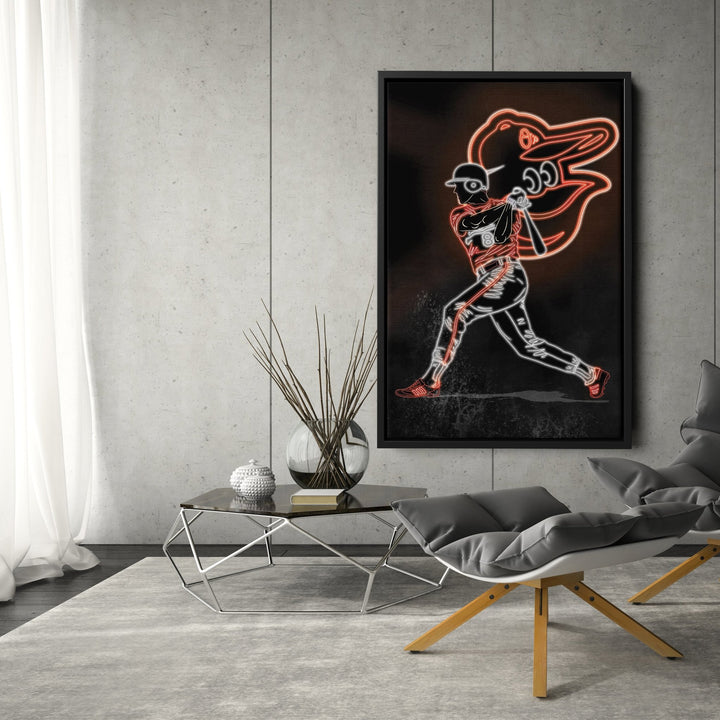 Cal Ripken Jr. Neon Canvas Art | Orioles Wall Decor - CanvasNeon