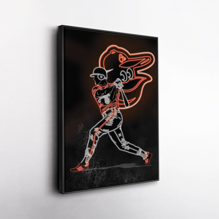 Cal Ripken Jr. Neon Canvas Art | Orioles Wall Decor - CanvasNeon