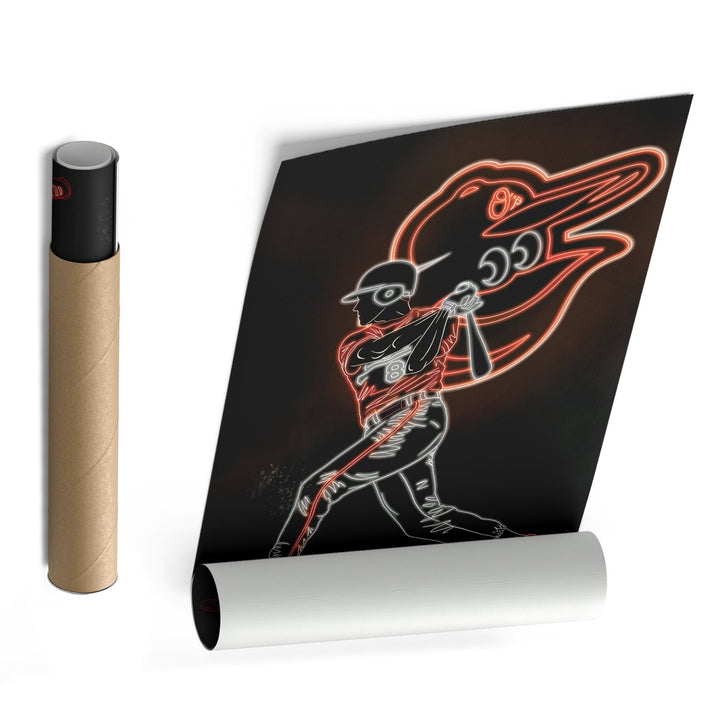 Cal Ripken Jr. Neon Canvas Art | Orioles Wall Decor - CanvasNeon