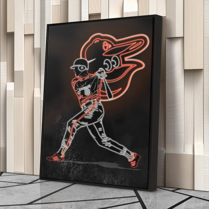 Cal Ripken Jr. Neon Canvas Art | Orioles Wall Decor - CanvasNeon
