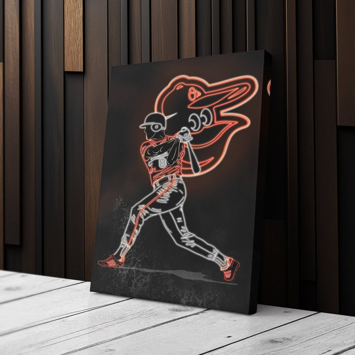 Cal Ripken Jr. Neon Canvas Art | Orioles Wall Decor - CanvasNeon