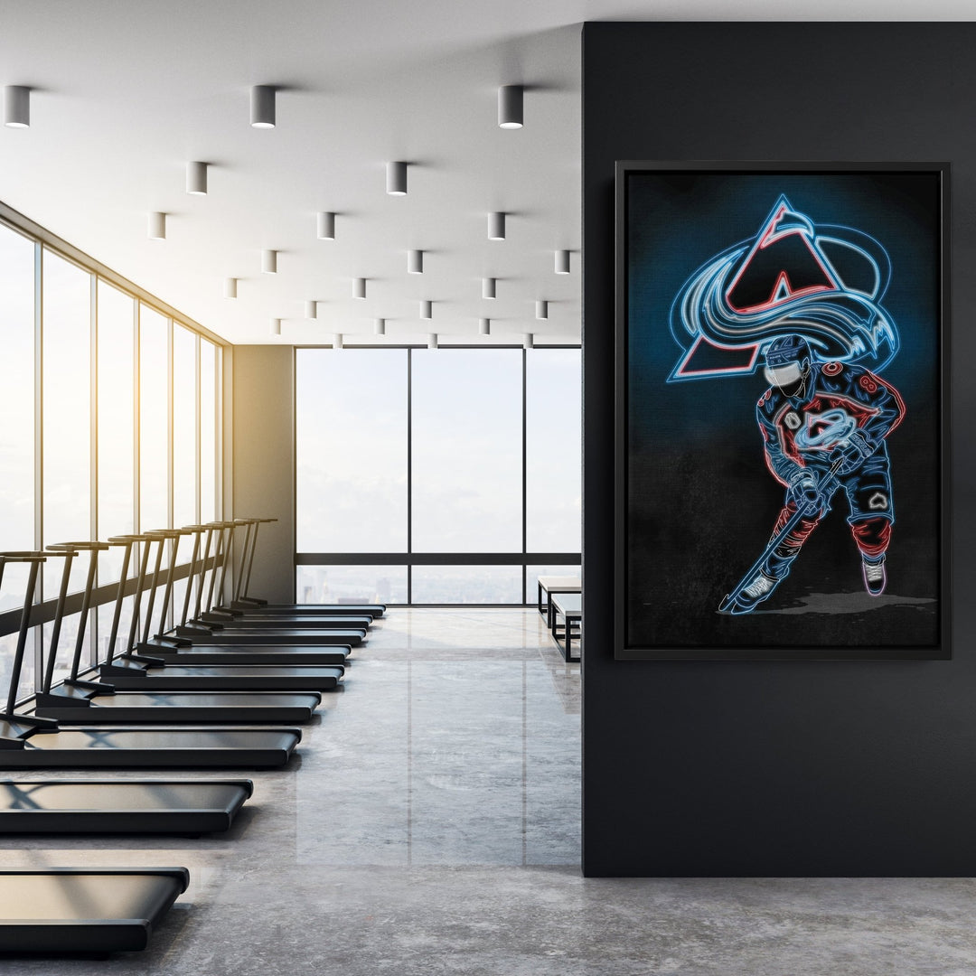 Cale Makar Neon Canvas Art | Avalanche Wall Decor - CanvasNeon