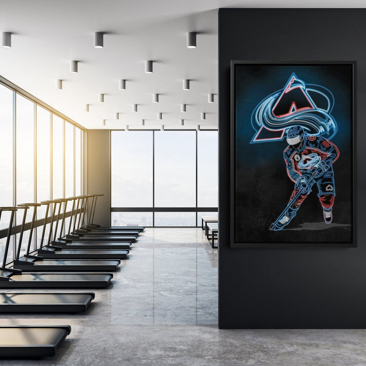 Cale Makar Neon Canvas Art | Avalanche Wall Decor - CanvasNeon