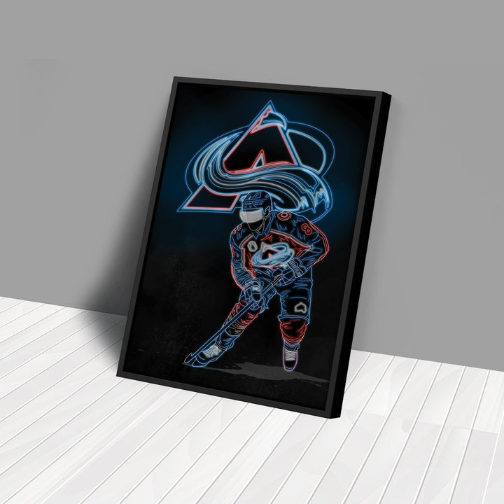 Cale Makar Neon Canvas Art | Avalanche Wall Decor - CanvasNeon