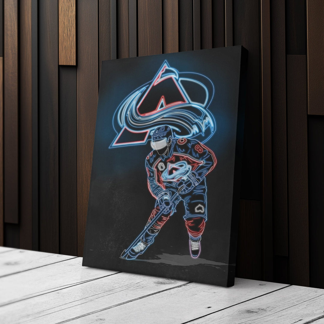 Cale Makar Neon Canvas Art | Avalanche Wall Decor - CanvasNeon