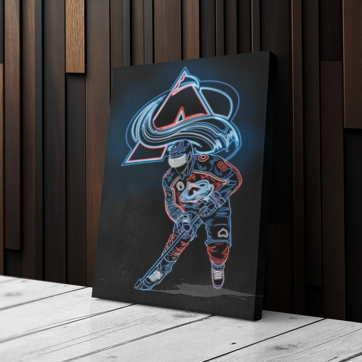 Cale Makar Neon Canvas Art | Avalanche Wall Decor - CanvasNeon