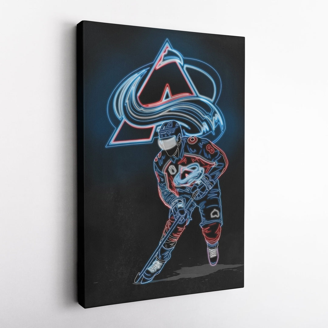 Cale Makar Neon Canvas Art | Avalanche Wall Decor - CanvasNeon