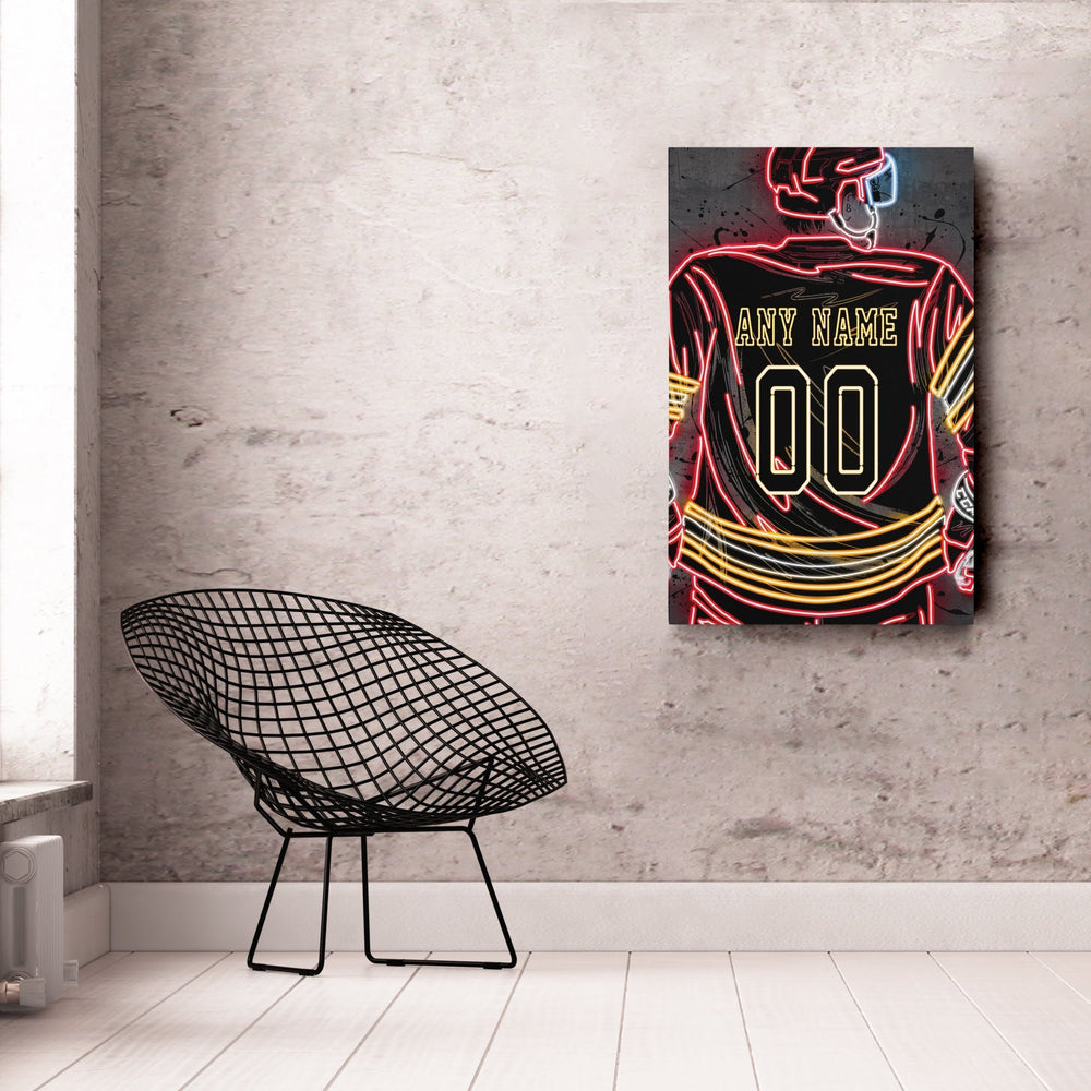 Calgary Flames Custom Jersey Canvas | Neon Wall Art - CanvasNeon