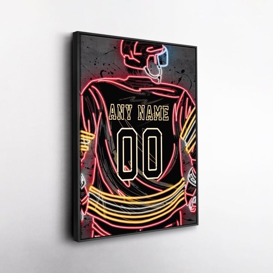 Calgary Flames Custom Jersey Canvas | Neon Wall Art - CanvasNeon