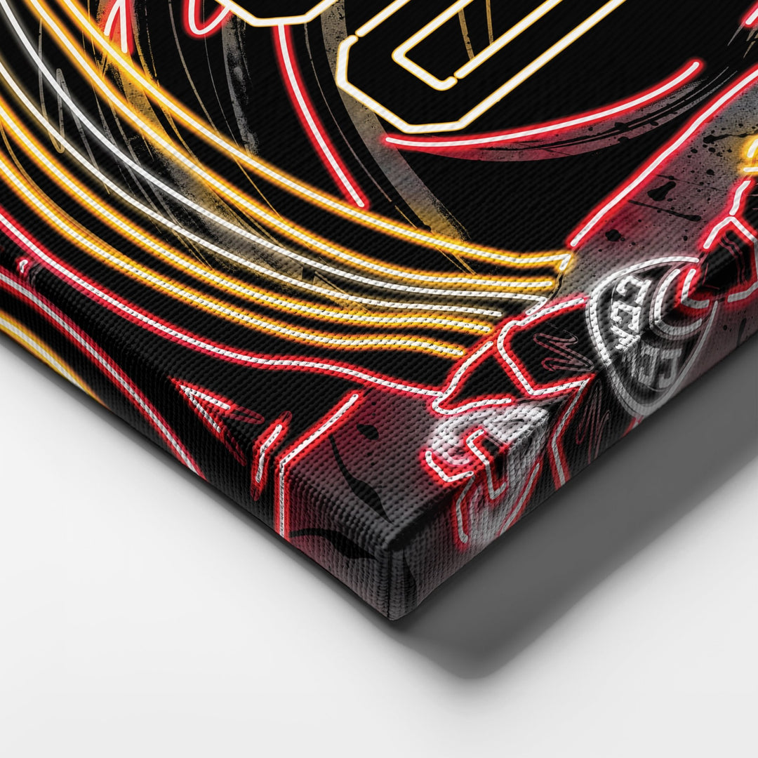 Calgary Flames Custom Jersey Canvas | Neon Wall Art - CanvasNeon
